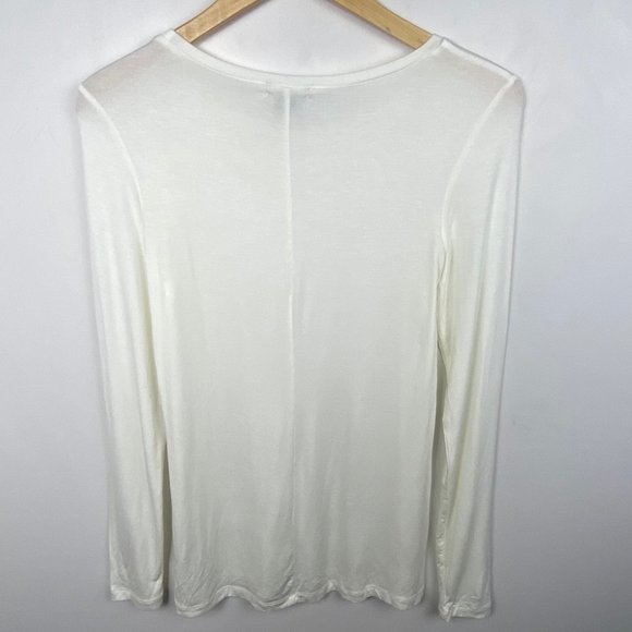 Halogen Long Sleeve Modal Tee Ivory Nordstrom Size Medium New With Tags Minimal - Picture 5 of 9